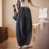 Premium Women's Retro Tapered Jeans – Soft Stretch Banana Pants with Elastic Drawstring Waist, Cool Blue Spring Trousers